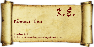 Kövesi Éva névjegykártya