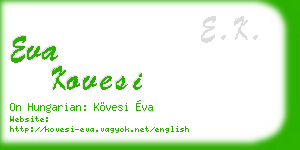 eva kovesi business card