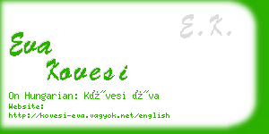 eva kovesi business card